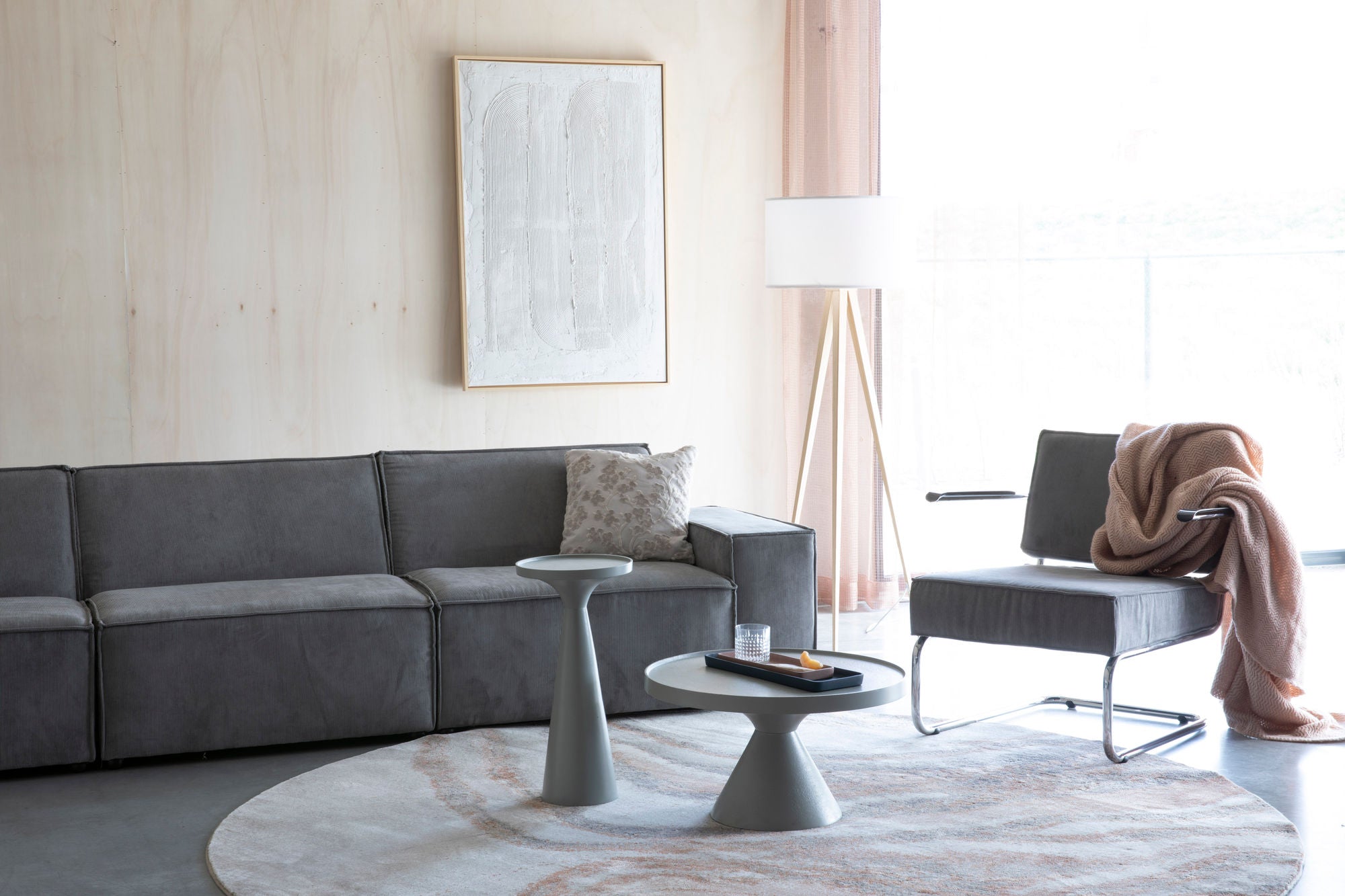 Zuiver Solar Grey/Terra Round Rug 200cm